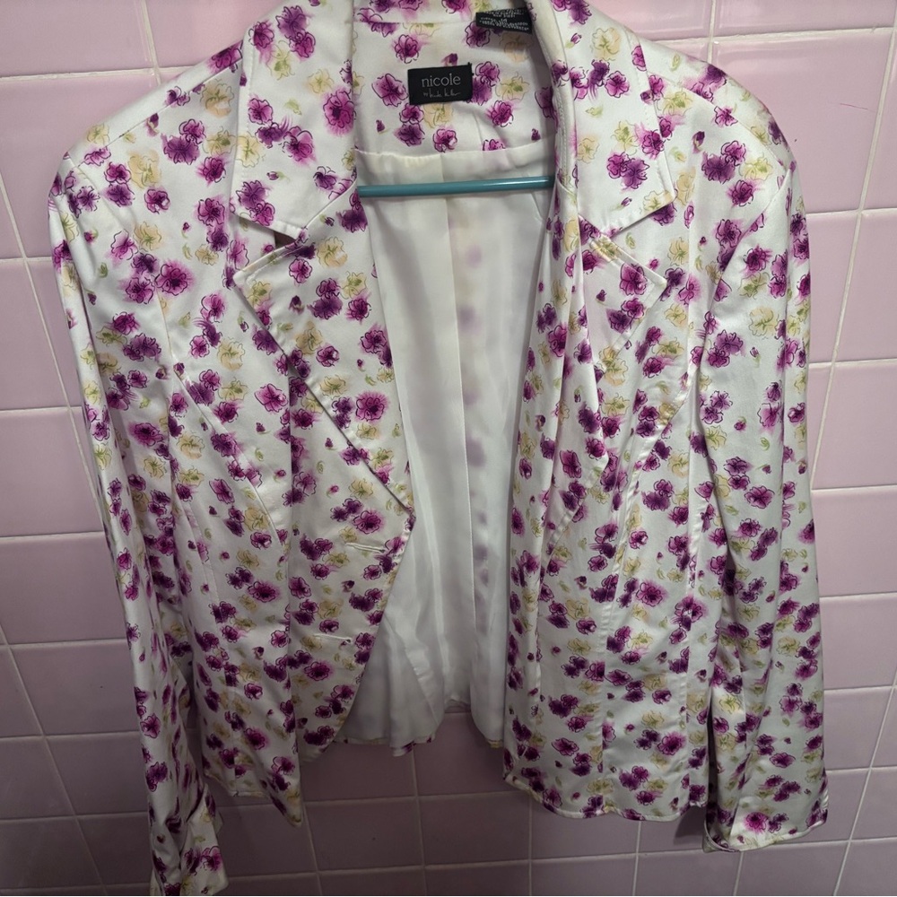 Nicole Floral Jacket with Purple and Pink Accents